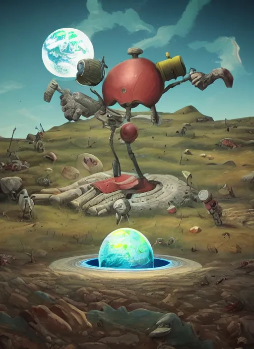 Image similar to earth eating the saturn in the cuphead art style, au naturel, hyper detailed, digital art, trending in artstation, cinematic lighting, studio quality, smooth render, unreal engine 5 rendered, octane rendered