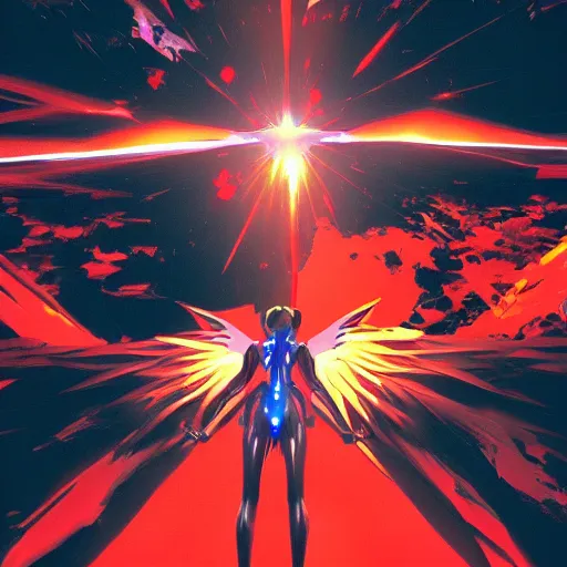 Prompt: evangelion angel invaders dramatic dark background k path traced high definition detailed artstation realistic trending dramatic lighting powerful