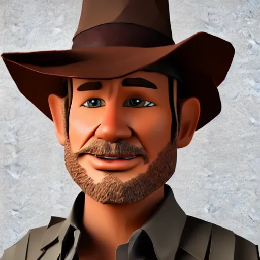 Image similar to realistic full body of indiana jones with hat made of origami, 3 dimentional, details, intricate details, Origami Studio 3 design, Toon Boom render