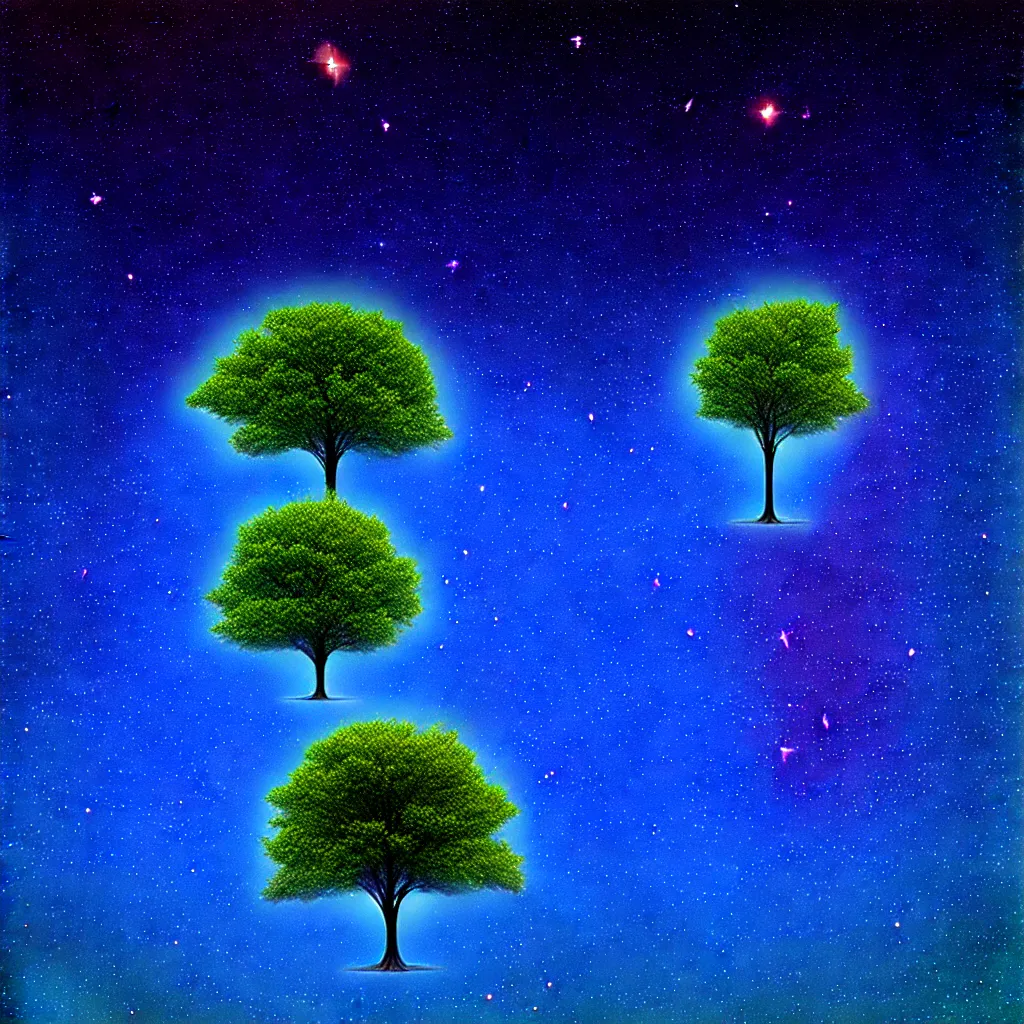 Prompt: tree, 🌌, harmony of the universe, digital art