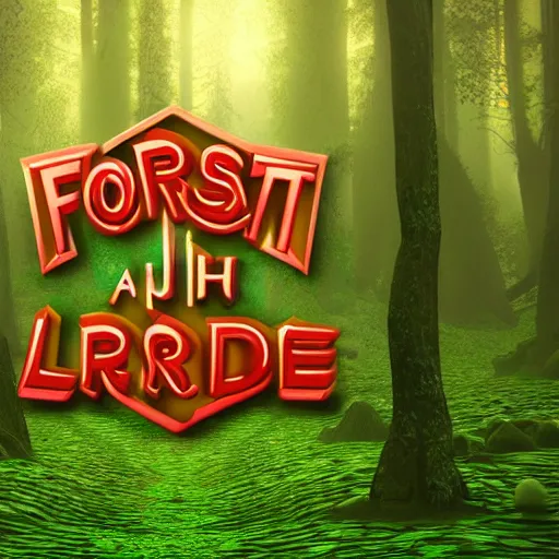 Prompt: forest, game logo, 3d render