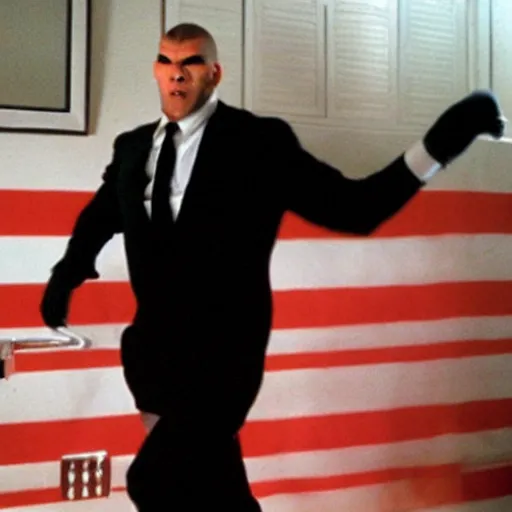 Image similar to Nikolai Valuev as the American Psycho