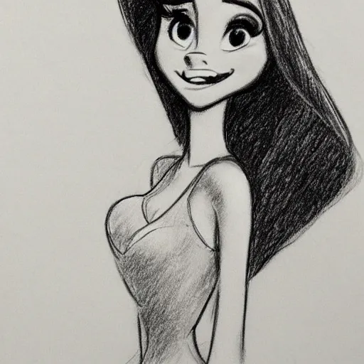 Image similar to milt kahl pencil sketch of victoria justice disney style