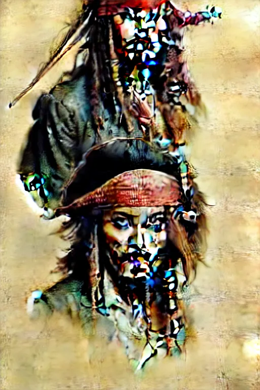 Image similar to ( ( ( ( ( 1 9 5 0 s jack sparrow. muted colors. ) ) ) ) ) by jean - baptiste monge!!!!!!!!!!!!!!!!!!!!!!!!!!!