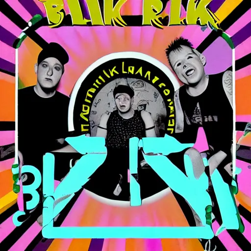 Prompt: A punk rock album of Blink 182