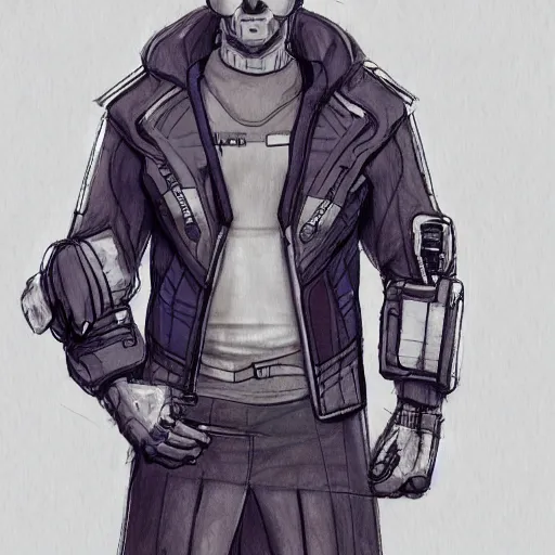 Image similar to cyberpunk jacket sketch