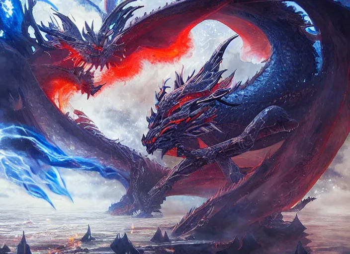 Image similar to luxurious white viking dragon destroying the kyoto district during sakura season with intense destructive royal blue fire, by greg rutkowski, james jean, peter mohrbacher, rule of thirds, sigma look, beautiful, intricate, majestic, award winning