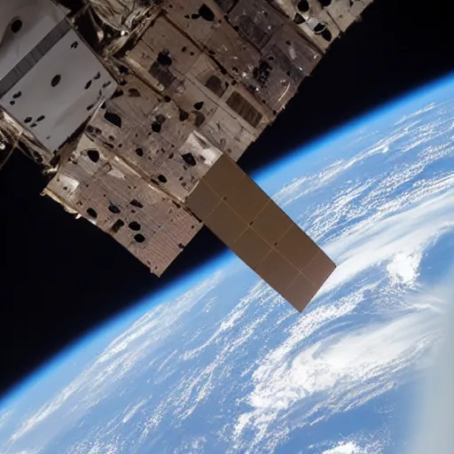 Prompt: earth hit by an asteroid as seen from the international space station