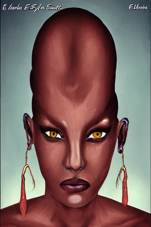 Prompt: elha saresi, eyes of a demon, ancient african androgynous vampire