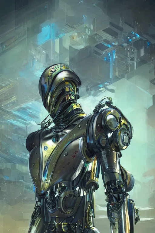 Image similar to solarpunk exoskeleton fantasy art mask robot ninja stylized digital illustration sharp focus, elegant intricate digital painting artstation concept art global illumination ray tracing advanced technology chaykin howard and campionpascale and cooke darwyn and davis jack