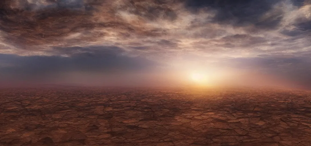 Image similar to an amazingly stunning picture of a transparent crystal structure floating high up in the sky over a desert, entrapping the souls that got lost in the desert, intricate detail, sunset, serene, volumetric lighting, volumetric clouds, 8 k, photorealistic, digital art trending on artstation