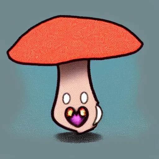 Prompt: cartoon avatar of a kawaii mushroom friend