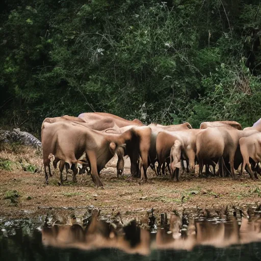 Image similar to award winning nature photography of a herd of humans in their natural habitat