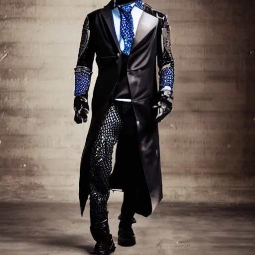 Image similar to cyberpunk mens formalwear