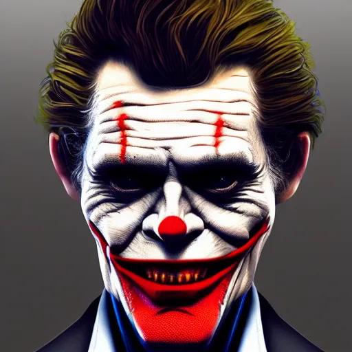 Prompt: Willem Dafoe is The Joker, hyperdetailed, artstation, cgsociety, 8k