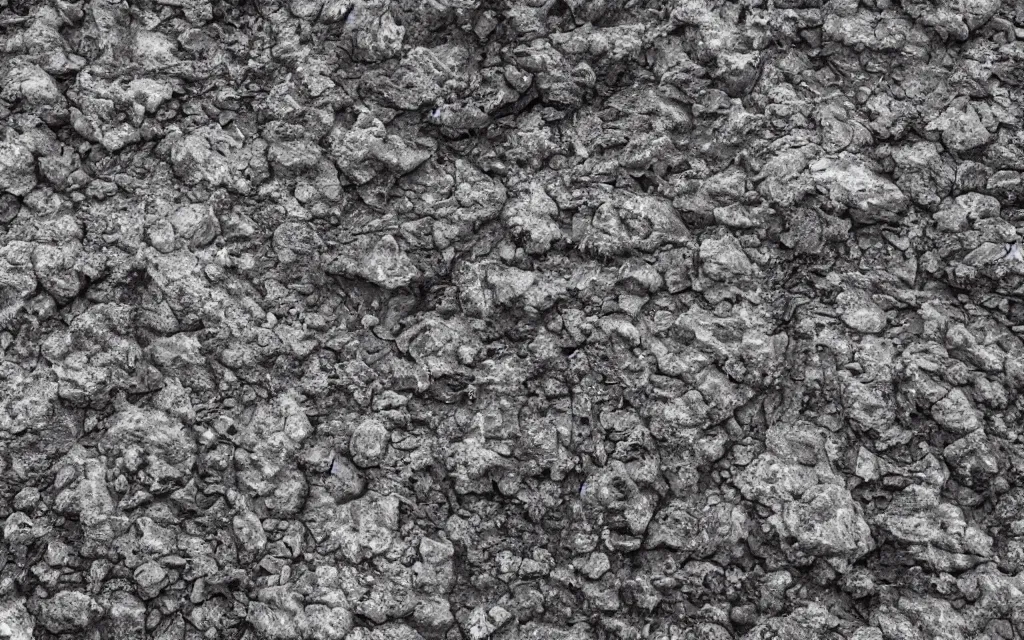 Prompt: close up of a dirt road, rock texture, high contrast cinematic lighting, ambient occlusion render, duotone, detailed