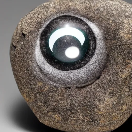 Image similar to a small rock with goggly eyes, focus, image of object