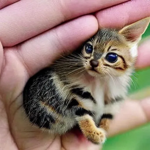 Image similar to photo of world's smallest cat the size of a honeybee