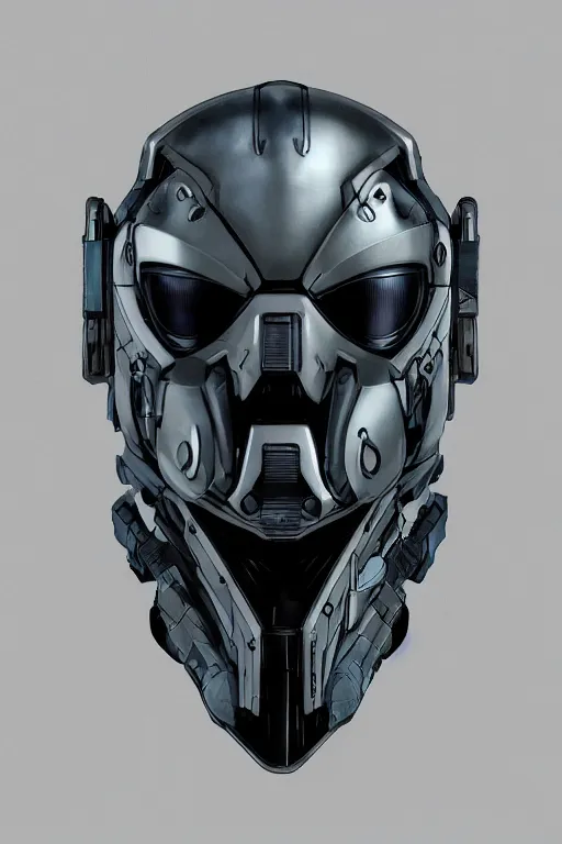 Image similar to cyber cyborg ninja mask helmet metal gear solid artic suit swat commando, global illumination ray tracing hdr fanart arstation by sung choi and eric pfeiffer and gabriel garza and casper konefal, a spectacular view cinematic rays of sunlight comic book illustration, by john kirby