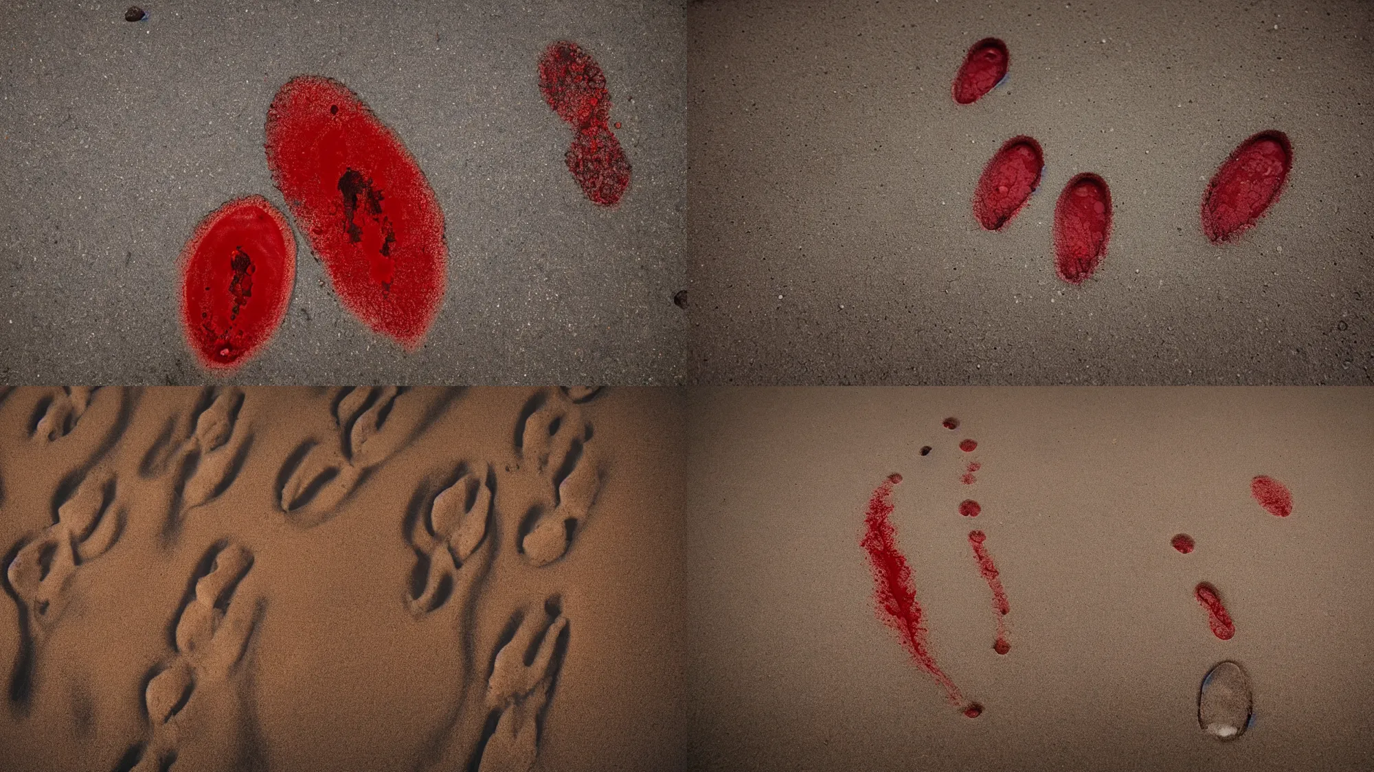 Prompt: footprints of blood