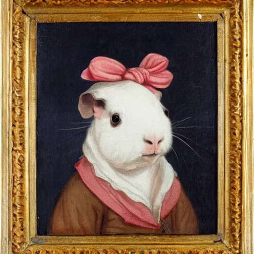 Image similar to a guinea pig, 1 7 0 0 s portrait, sailor uniform