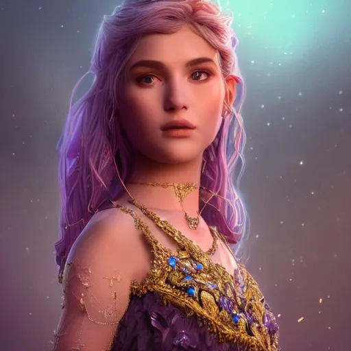 Prompt: portrait of wonderful princess of amethyst with fair skin, ornate 8 k gorgeous intricate detailed, accent lighting, dramatic light, octane render