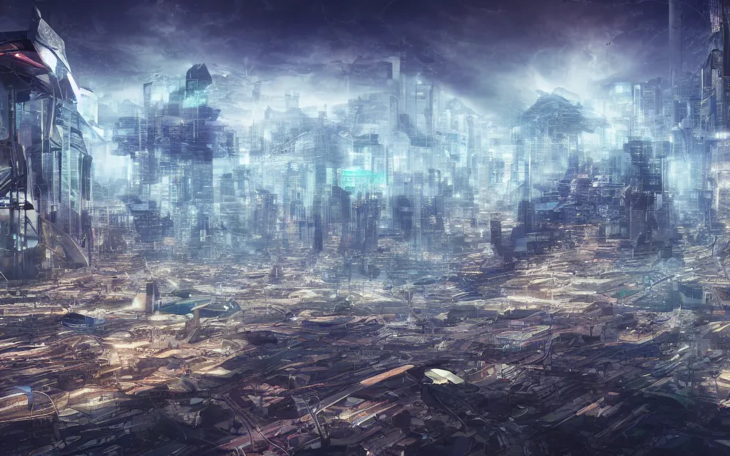 Image similar to prophecy of a techno - spiritual utopian city, perfect future, award winning digital art