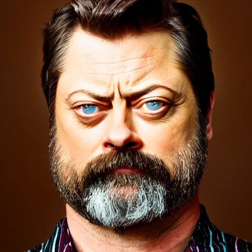 Prompt: Nick Offerman by Jeffrey Smith and Erin Hanson and Chad Knight