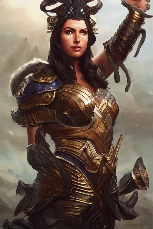 Image similar to amazon valkyrie athena, d & d, fantasy, portrait, highly detailed, headshot, digital painting, trending on artstation, concept art, sharp focus, illustration, art by artgerm and greg rutkowski and magali villeneuve