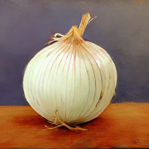 Prompt: an onion with captain head