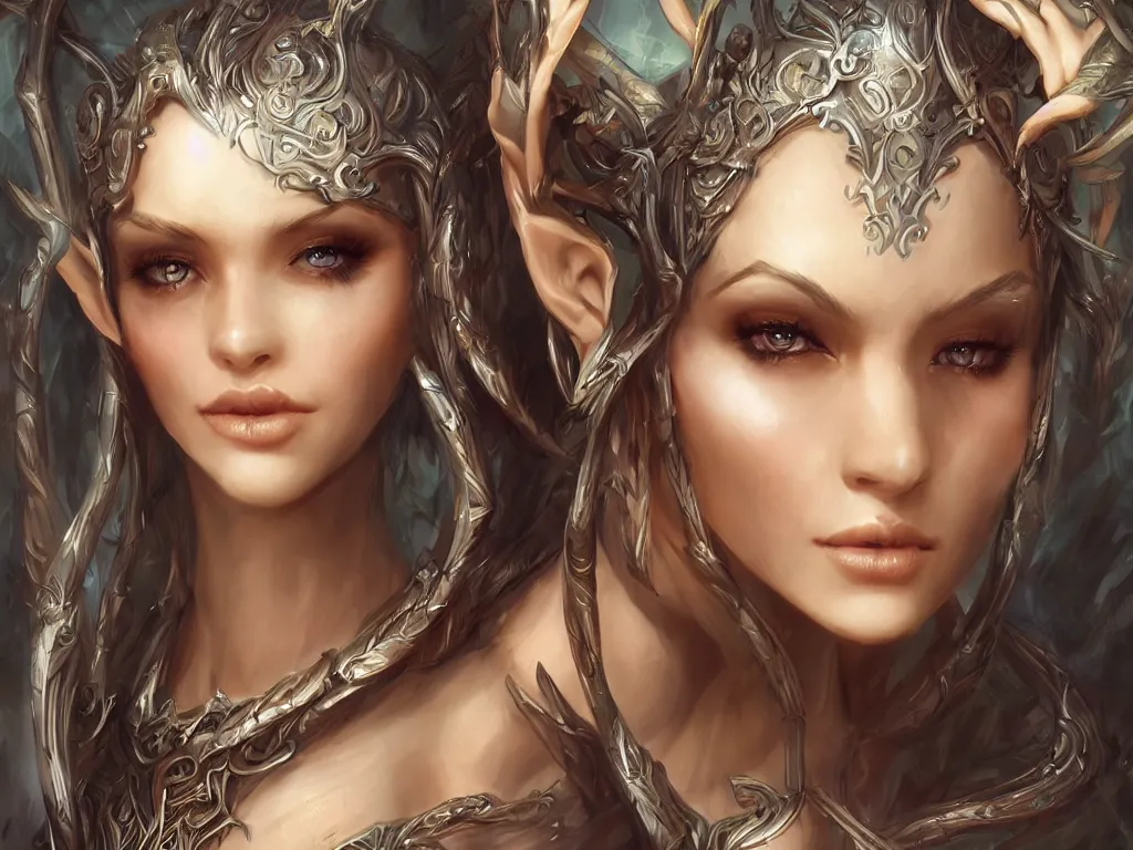 Image similar to an incredible alluring elven goddess with symetrical face by ross tran by weta digital