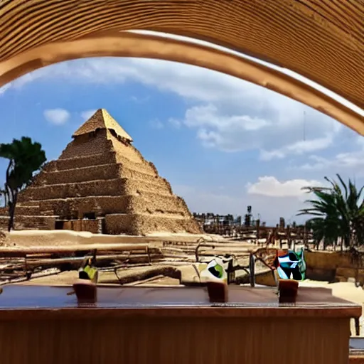Image similar to mcdonalds inside the pyramids