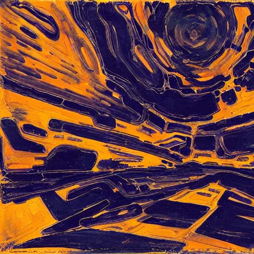 Prompt: Liminal space in outer space by Frank Auerbach