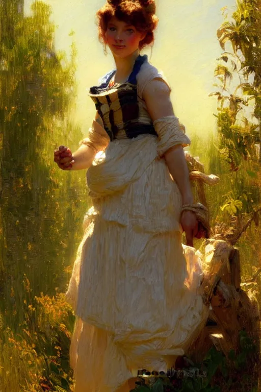 Image similar to cottagecore maid, highly detailed painting by gaston bussiere, craig mullins, j. c. leyendecker 8 k