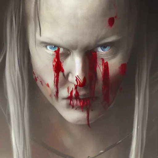 Image similar to bloody nurse, elden ring boss, matte painting, detailed, elden ring, oil on canvas