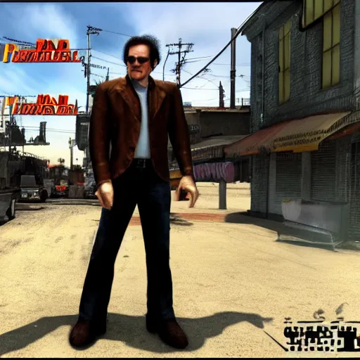 Image similar to quentin tarantino in the video game returnal