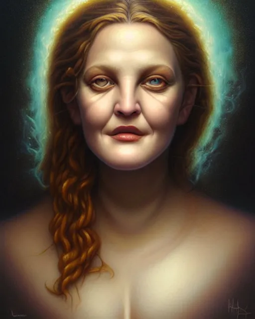 Prompt: detailed portrait of drew barrymore marshmallow!! chocolate!! biscuit! by tomasz alen kopera and peter mohrbacher and johanna martine! and margaret keane! coherent luminescent