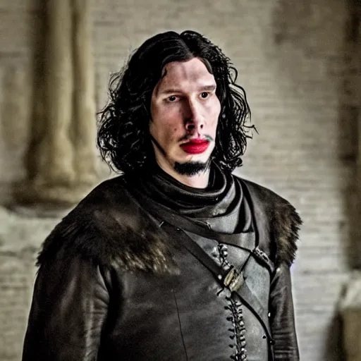 Image similar to adam driver as john snow.