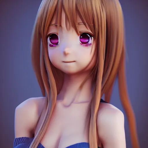 Image similar to Render of a very beautiful 3d anime girl, full body, long hair, hazel eyes, cute freckles, full round face, short smile, cute sundress, golden hour, serene beach setting, medium shot, mid-shot, highly detailed, trending on Artstation, Unreal Engine 4k