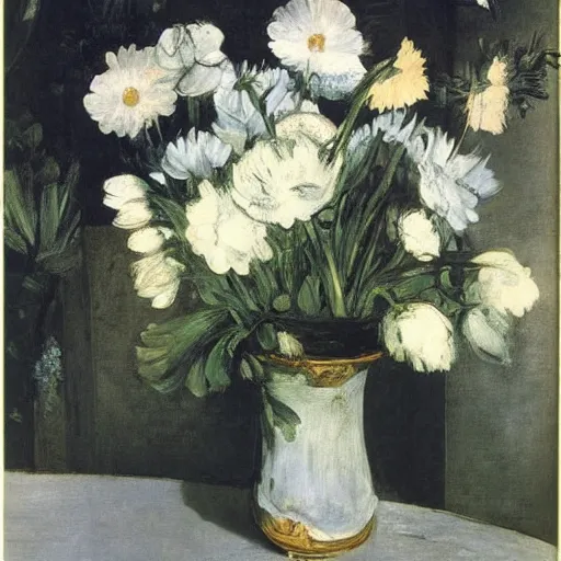 Prompt: flowers by manet