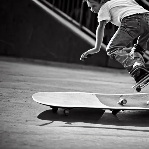 Prompt: midget tony hawk skateboarding over normal sized tony hawk, sharp focus, 4 k editorial photograph, soft lighting, shallow depth of field, people out of focus