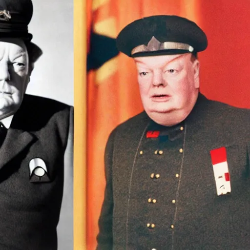 Image similar to starfleet uniform, portrait of winston churchill in starfleet uniform