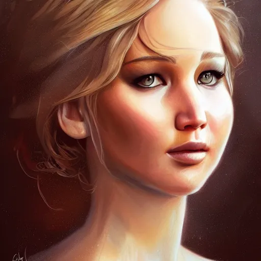 Image similar to portrait of jennifer lawrence by charlie bowater