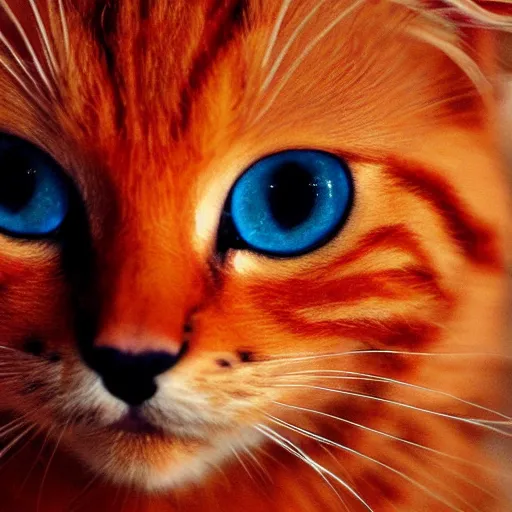 Image similar to an [ [ [ [ orange ] ] ] ] kitty front view