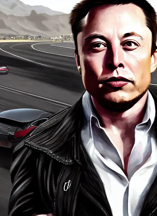 Image similar to highly detailed portrait elon musk gta 5 art, unreal engine, fantasy art by stephen bliss, global illumination, radiant light