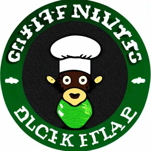 Image similar to chef platypus, logo style, black and green