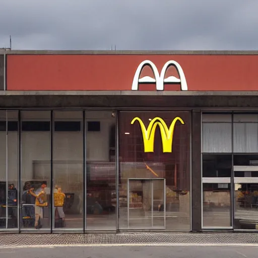 Image similar to Brutalist McDonalds