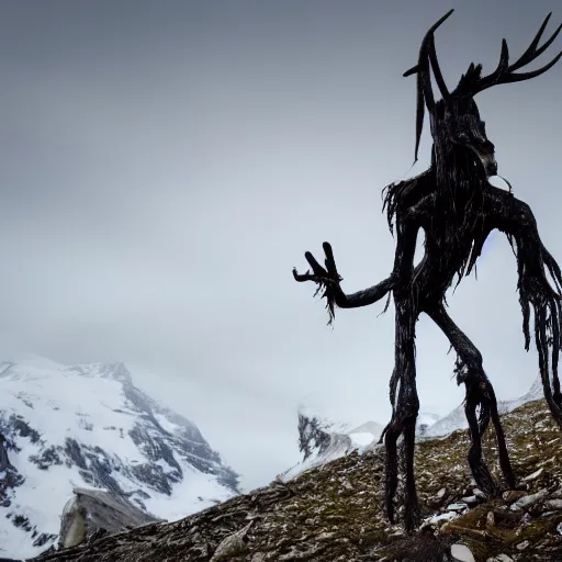 Image similar to Took this pic of a wild wendigo while hiking in the Alps #nature #creepy #photography