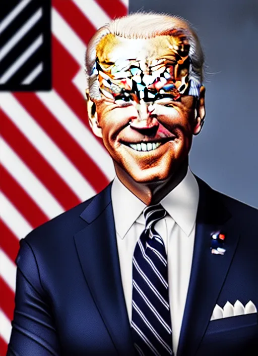 Image similar to photo of joe biden in the style of stefan kostic, realistic, sharp focus, 8 k high definition, insanely detailed, intricate, elegant, art by stanley lau and artgerm