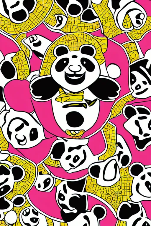 Image similar to Portrait of a panda as a Mexican wrestler, sticker, colorful, illustration, highly detailed, simple, smooth and clean vector curves, no jagged lines, vector art, smooth